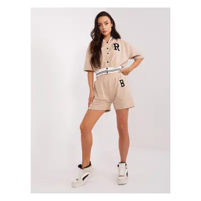 Beige two-piece casual set