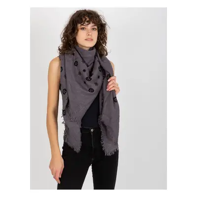 Women's scarf with print - gray