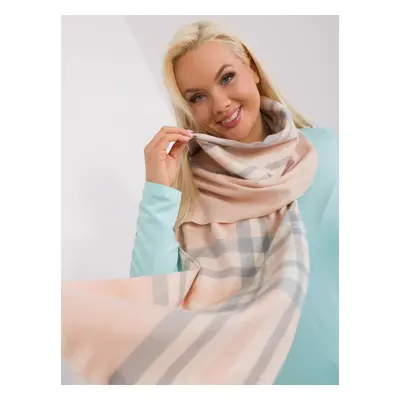 Light pink and grey elegant plaid scarf