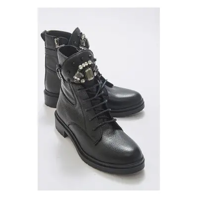 LuviShoes Follow Black Floaters Women's Boots From Genuine Leather.