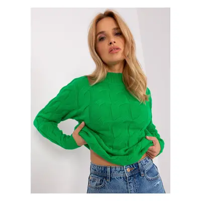 Green loose knitted sweater