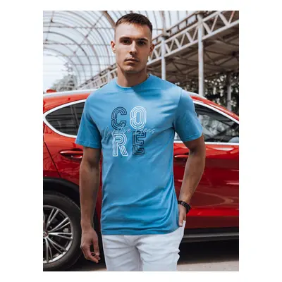 Men's T-shirt with print, blue Dstreet