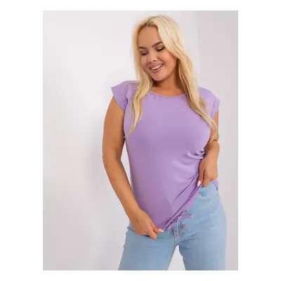 Purple women's blouse plus size with a slit