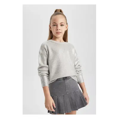 DEFACTO Girl's Crew Neck Sweater