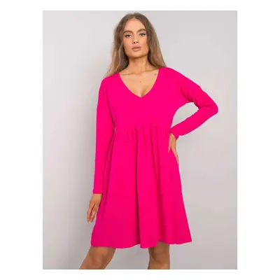 Cotton dress RUE PARIS made of fuchsia