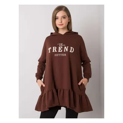 Dark brown sweatshirt with frills