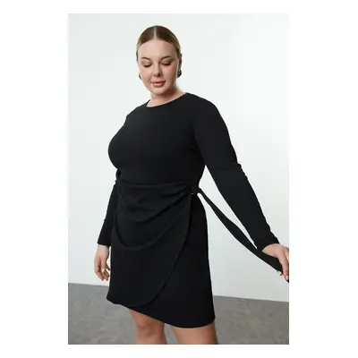 Trendyol Curve Black Camisole Knitted Plus Size Dress