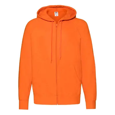 Orange Men's Hoodie Lightweight Zip Thru Hooded Sweat Fruit of the Loom