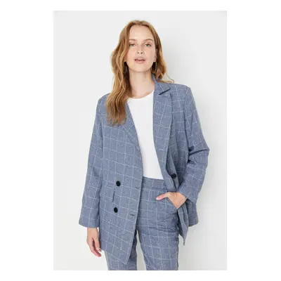 Trendyol Indigo Woven Lined Blazer Jacket