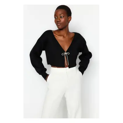 Trendyol Black Super Crop Basic kötöttáru Cardigan