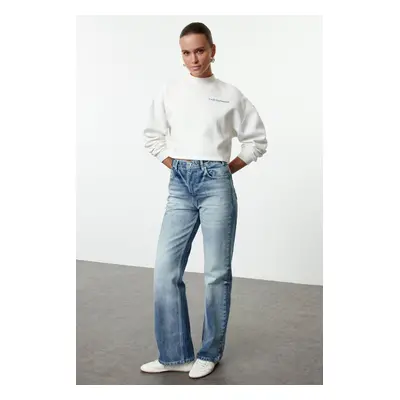 Trendyol Blue More Sustainable High Waist Wide Leg Jeans