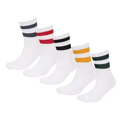 DEFACTO Men's Comfortable Elastic 5-Pack Cotton Ankle Socks