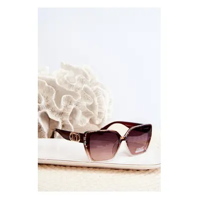 Women's Sunglasses with Decorative Detailing UV400 Brown