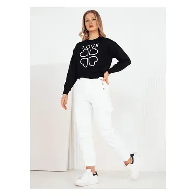 Women's sweater with CLOVER black Dstreet print