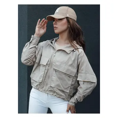 Women's transitional jacket with hood BUNOL beige Dstreet