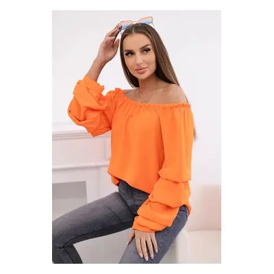 Spanish blouse with decorative sleeves orange