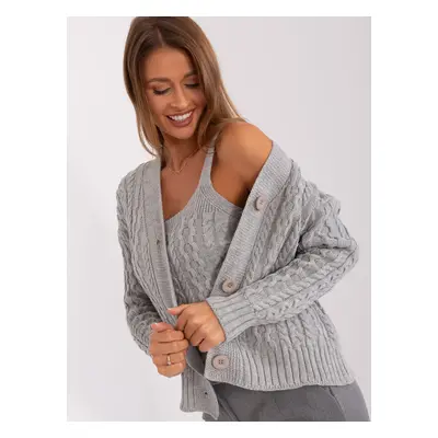 Grey knitted women's set