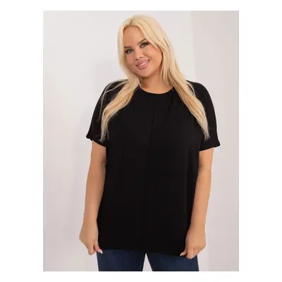 Plus size black casual blouse