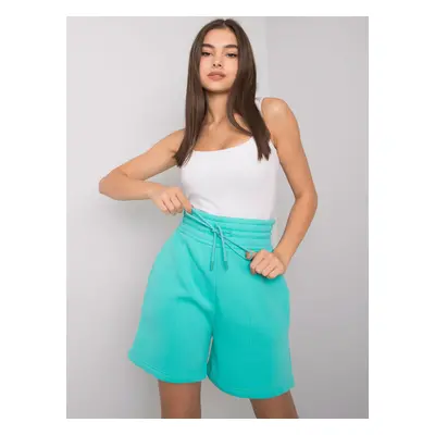 Turquoise cotton shorts