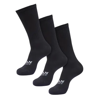 Simple Flat Knit 3-Pack black socks