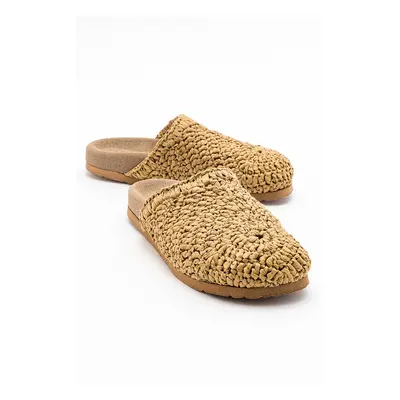 LuviShoes LOOP Light Brown Knitted Women's Slippers