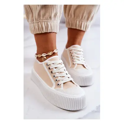 Low platform sneakers beige Mischa