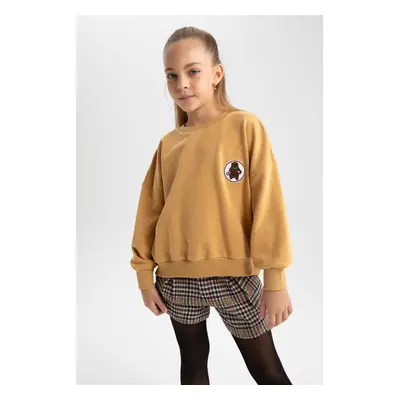 DEFACTO Girls Oversize Fit Crew Neck Sweatshirt