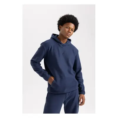 DEFACTO Fit Standard Fit Hooded Polar Fleece Sweatshirt