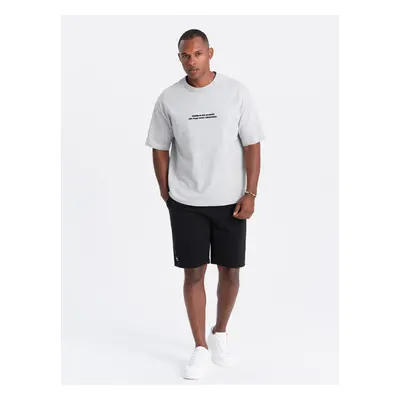 Ombre Men's short ottoman knit sweat shorts - black