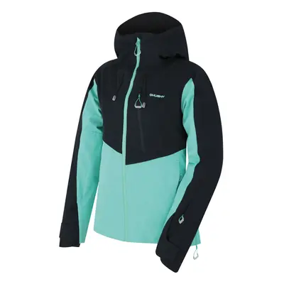 Women's ski jacket HUSKY Mistral black blue/turquoise