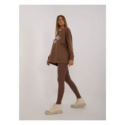 Dark brown tracksuit with patches