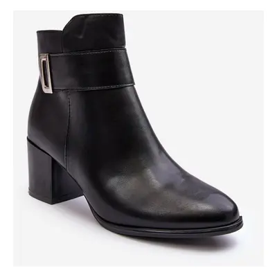 Women's leather ankle boots Black Starines