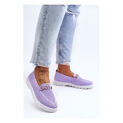 Women's slip-on sneakers with decoration purple Alena