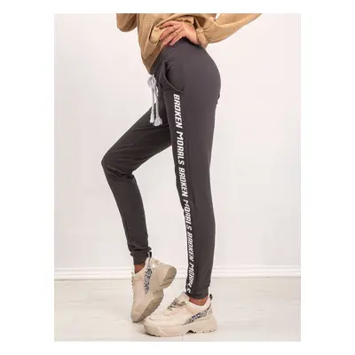 Khaki sweatpants with inscription