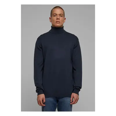 Knitted turtleneck in a navy design