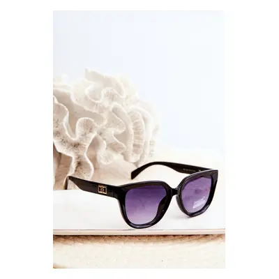 Women's sunglasses with gold details UV400 black