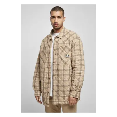 Men's flannel shirt jacket beige