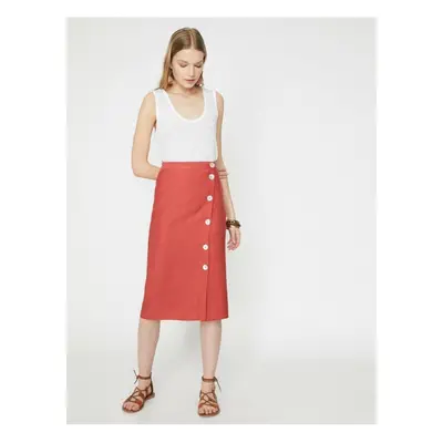 Koton Women's Button Detailed Skirt