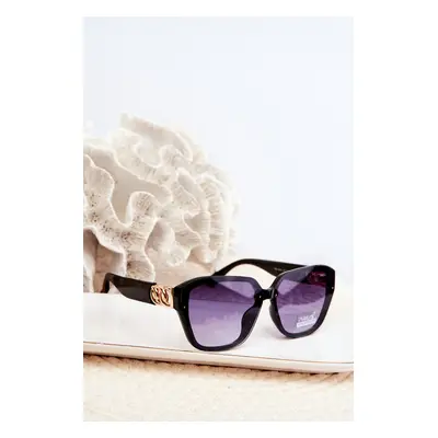 Women's sunglasses with gold details UV400 black