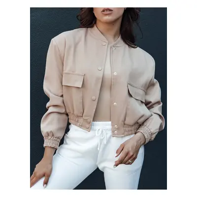 Women's short bomber jacket VERPI beige Dstreet