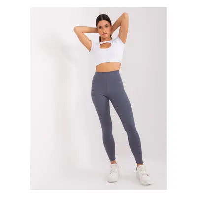 Graphite basic sports leggings made of cotton