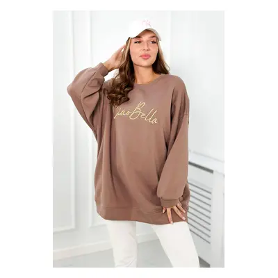 Insulated sweatshirt with Ciao Bella mocca inscription