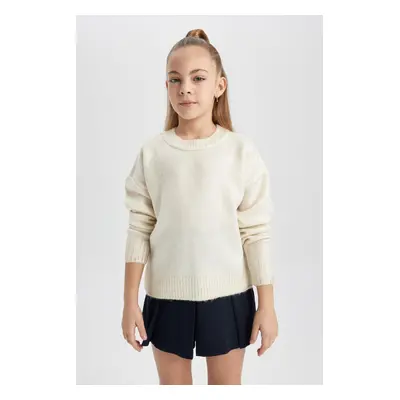 DEFACTO Girl's Crew Neck Sweater