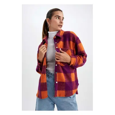 DEFACTO Flannel Plaid Long Sleeve Shirt