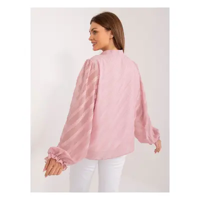 Pink classic shirt with puffy sleeves