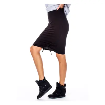 Pencil skirt with decorative lacing black