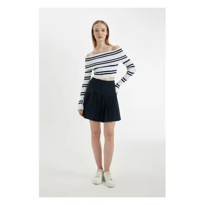 DEFACTO Cool Pleated High Waist Mini Skirt