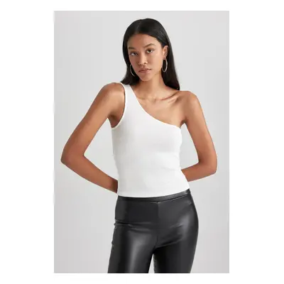 DEFACTO Slim Fit One-Shoulder Ribbed Camisole Undershirt