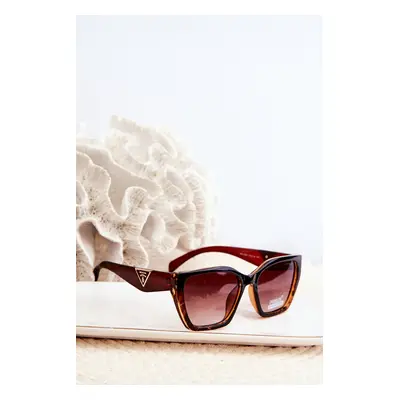 Women's Classic Sunglasses with Gold Detailing UV400 Brown