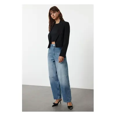 Trendyol Blue High Waist Barrel Baggy Jeans